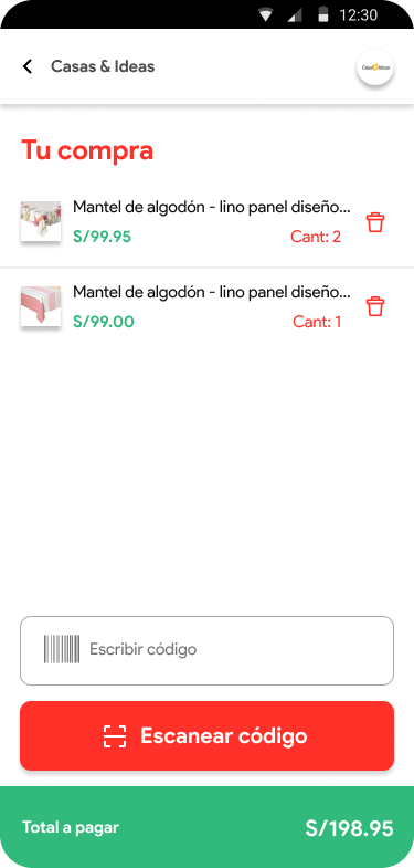 Captura de la app QuickPay: pantalla 3